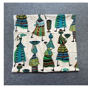Alexander Henry Calabash Fabric 2008 African Motif Cotton Remnant 70x43 Teal